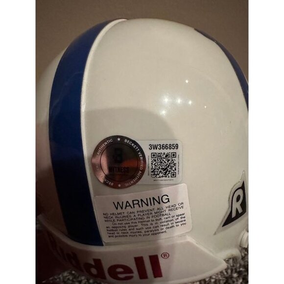 Edgerrin James signed autographed Indianapolis Colts VSR4 Mini Helmet Beckett - Picture 3 of 5